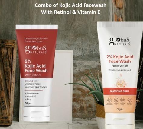 Kojic Acid Face Wash 125g | 2% Kojic Acid, Retinol & Vitamin E | Pack of 2